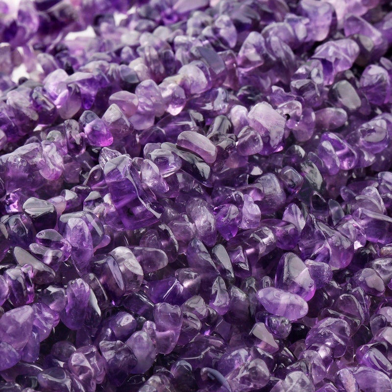 SUNYIK Amethyst Tumbled Chip Stone Irregular Shaped Drilled Loose Beads Strand for Jewelry Making 32-33" - Image 3